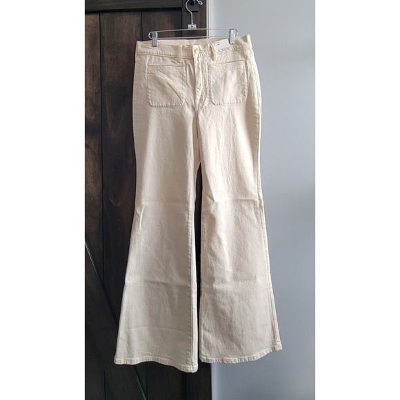 J.Crew High-Rise 96 Flare Jeans Wide Leg Ecru Pants Women's Size 28 NWT - Picture 6 of 10